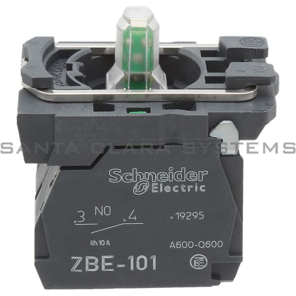 Telemecanique ZB5AW0G45 red light block with body/fixing collar with integral LED 110...120V 1NO+1NC Product Image